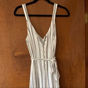 AE stripes button-front culotte jumpsuit